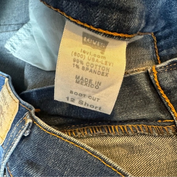 Levis 515 Women's Boot Cut Jeans Size 12 Short Medium Wash Blue Denim Pants - Picture 10 of 12